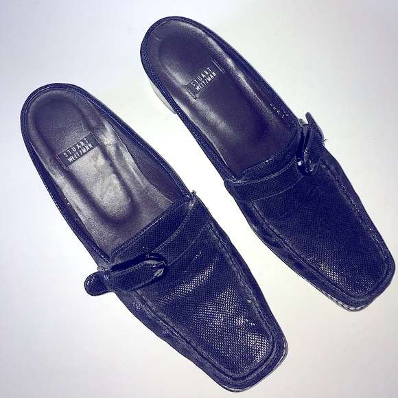 Stuart Weitzman Mule Slides black heels - Picture 2 of 2